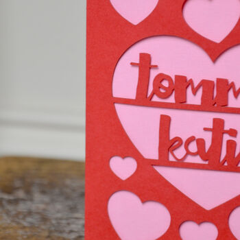 Personalise Papercut Love Heart Card, 6 of 8