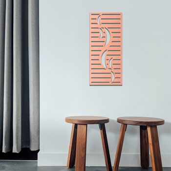 Modern Wooden Wall Art With Abstract Stripes And Curves, 5 of 9