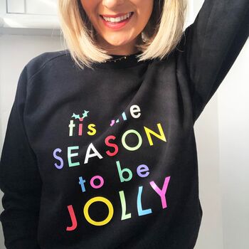 Tis The Season To Be Jolly Sweatshirt In Black, 3 of 8