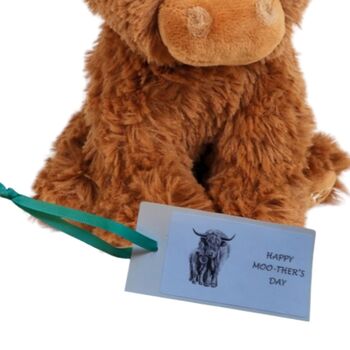 Happy Mothers Day Gift Card Highand Cow 18cm Gift Bag, 3 of 7