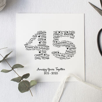 Personalised 45th Wedding Anniversary Gift For Husband, 5 of 5