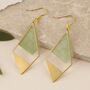 Art Deco Triangle Statement Dangle Earrings, thumbnail 3 of 7
