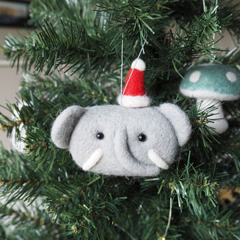 Elephant With Christmas Hat Tree Decoration, 2 of 2