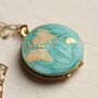 World Map Personalised Atlas Planet Earth Locket, thumbnail 1 of 12