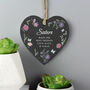 Personalised Wild Flowers Slate Heart Hanging Decoration, thumbnail 5 of 5