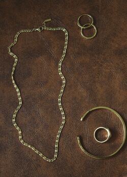 Snail Chain Necklace 18 K Gold Plated, 3 of 8