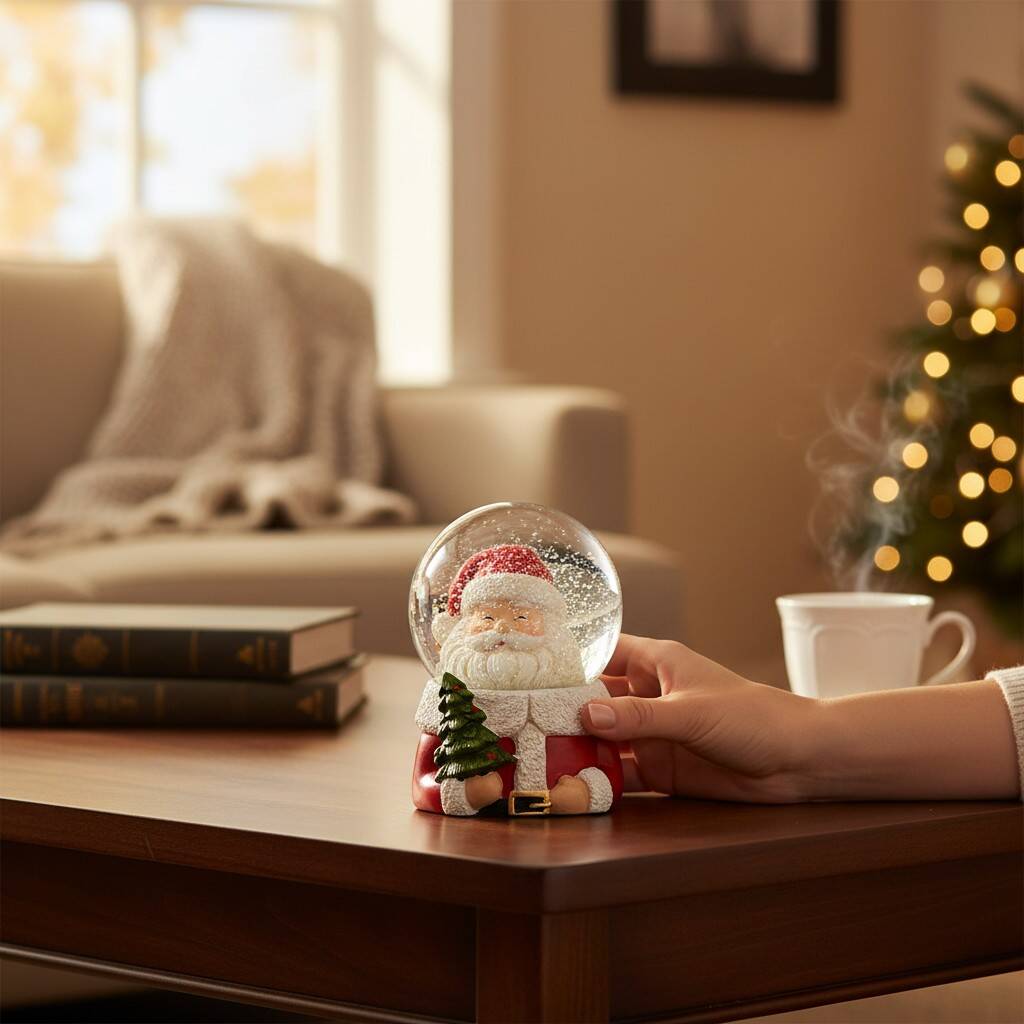 Regal Tidings Santa Snow Globe – Christmas Decoration, 1 of 4
