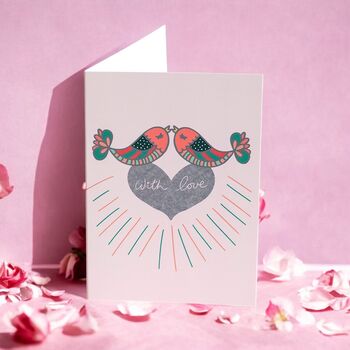 With Love Cute Lovebirds Card, 2 of 2
