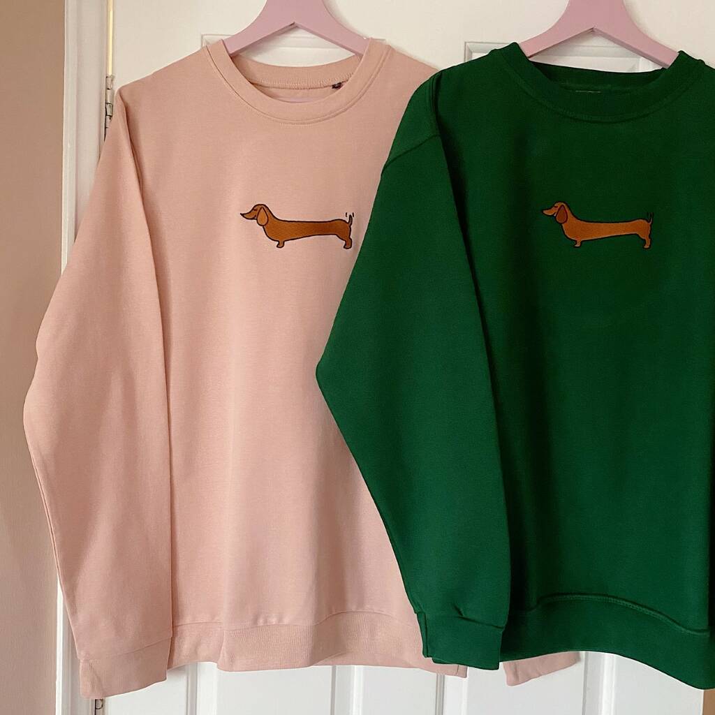 Embroidered 'Sausage Dog' Sweater By This Sweet Year