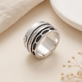 Personalised Sterling Silver Spinner Ring – 13mm, 2 of 11