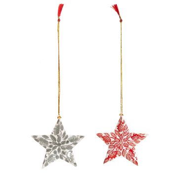 Kashmiri Leafy Star Christmas Tree Decoration, 2 of 4