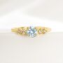 Sky Blue Topaz Five Stone Ring In Sterling Silver And Gold, thumbnail 6 of 12