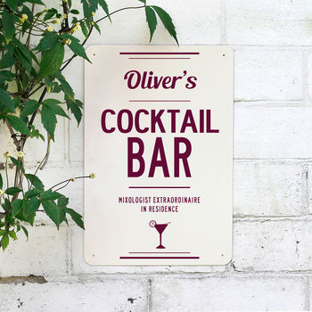 Personalised Cocktail Bar Metal Sign, 4 of 7
