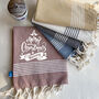 Personalised Cotton Tea Towel, Christmas Kitchen Towel, thumbnail 2 of 6