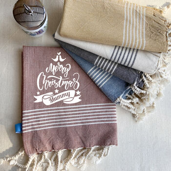 Personalised Cotton Tea Towel, Christmas Kitchen Towel, 2 of 6