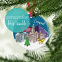 Personalised Liverpool Xmas Skyline Bauble, thumbnail 1 of 4