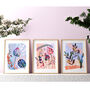 Pastel Botanical Prints Set Of Three, thumbnail 2 of 9