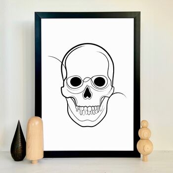 Skull Line Drawing Print, 3 of 4
