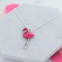 Pink Flamingo Charm Necklace, thumbnail 1 of 2