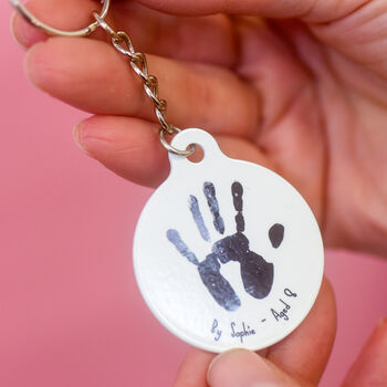 Child's Handprint Personalised Keyring For Father's Day, 7 of 8