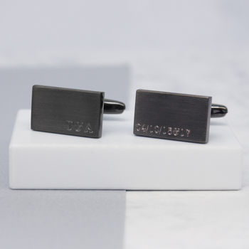 Personalised Initials And Date Cufflinks, 5 of 6