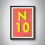 N10 Muswell Hill London Postcode Typography Print, thumbnail 5 of 11