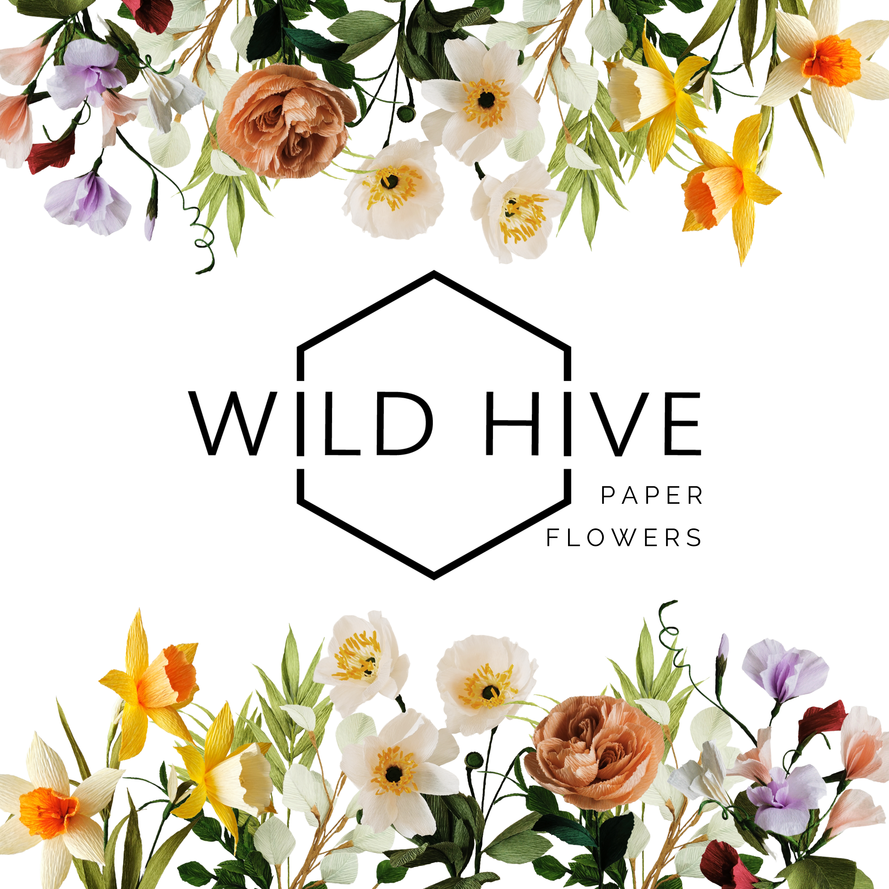 Wild Hive, crepe paper flowers