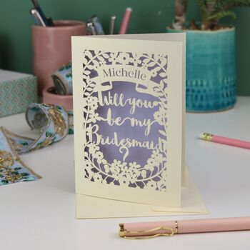 Personalised Papercut Bridesmaid Card, 6 of 7