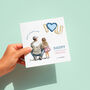 Daddy's Princess Blue Heart Balloon Father's Day Card, thumbnail 1 of 5