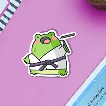 Cute Karate Frog Vinyl Sticker, 7 of 8