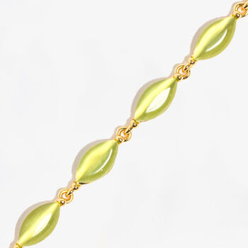 Nekomeishi Green Semi Precious Cats Eye Necklace, 3 of 5