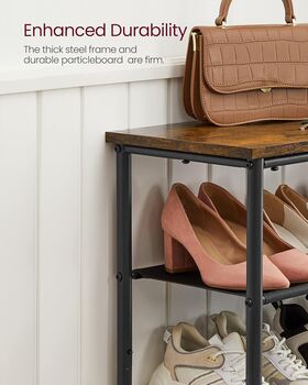 Industrial Shoe Rack With Fabric Shelves, 10 of 11