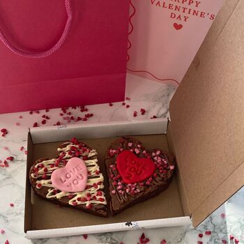 Valentines Sharing Brownie Hearts Gift Gluten Free, 2 of 2