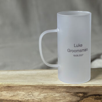Personalised Groomsman Frosted Beer Stein, 2 of 3