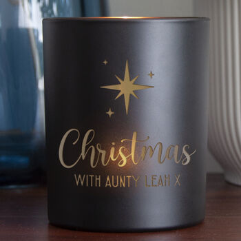 Personalised Christmas Star Glass Candle Holder, 2 of 8