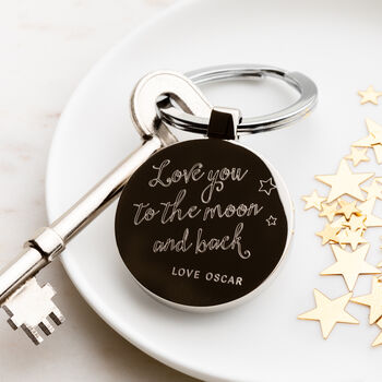 Personalised Love You To Moon And Back Keyring, 5 of 8