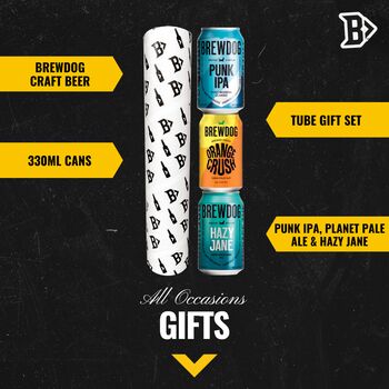 Brewdog Craft Beer Tube Gift Set Three Can Pack Stocking Filler, 2 of 5