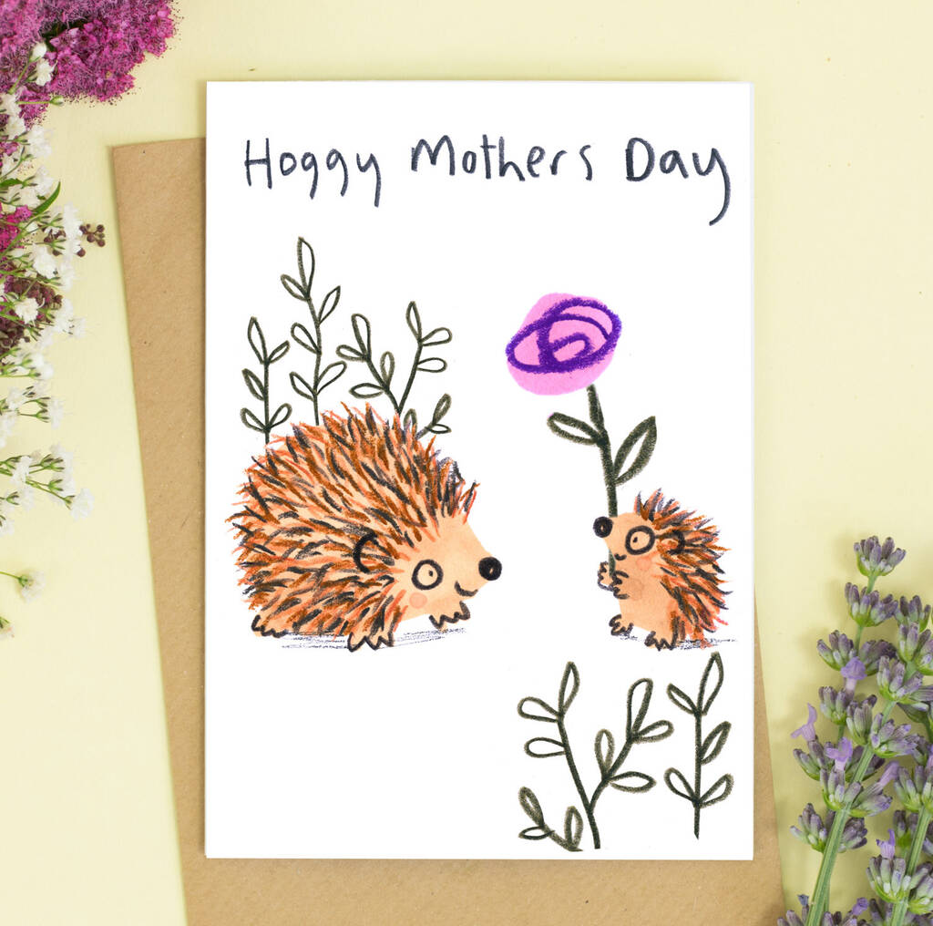 Mothers Day Card Hedgehogs