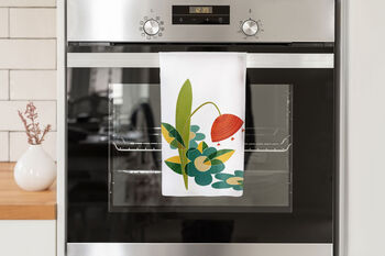 Retro Floral Organic Cotton Tea Towel, 7 of 8