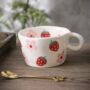 Wonky Hand Painted Strawberry Porcelain Mug, thumbnail 1 of 3