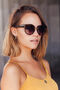 Black Tortoise Shell Gold Rim Cat Eye Sunglasses, thumbnail 1 of 6