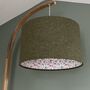 Mabel Tussock Green Tweed Floral Lined Lampshades, thumbnail 4 of 8