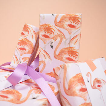 Flamingo Eco Recycled Wrapping Paper Pack, 3 of 7
