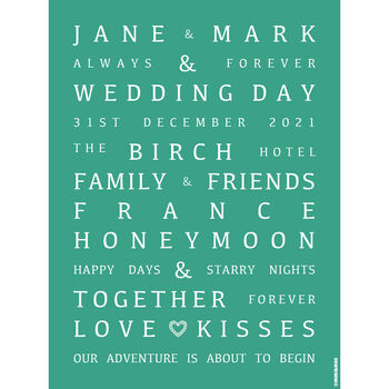 Personalised Wedding Or Anniversary Memories Print, 10 of 11