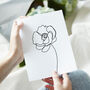 Floral Line Art Black And White Prints, thumbnail 4 of 5