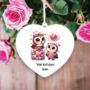 Personalised Owl Sweet Heart Decoration, thumbnail 2 of 2