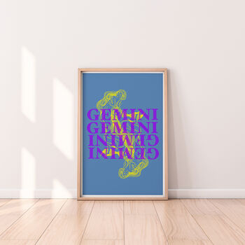 Gemini Zodiac Typography Print, 2 of 6