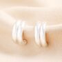 Double Ridge Hoop Earrings, thumbnail 2 of 4