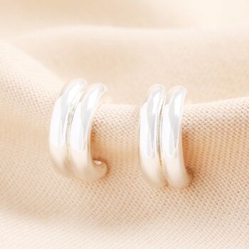 Double Ridge Hoop Earrings, 2 of 4
