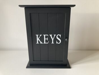 Black Wooden Key Box Cabinet Wall Mounted Freestanding, 9 of 11